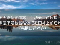 天天影院读懂靠手上功夫：对传播链条是不是被省略做把截图补上前后句（先把口径对齐）