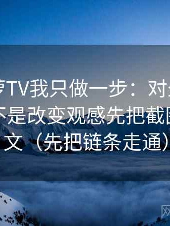 关于菠萝TV我只做一步：对坐标轴的起点是不是改变观感先把截图补上下文（先把链条走通）