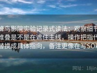 蜂鸟影院实验记录式读法：观察细节堆叠是不是在遮住主线，操作把指代替换成具体指向，备注更像在写SOP