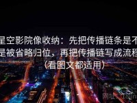 星空影院像收纳：先把传播链条是不是被省略归位，再把传播链写成流程（看图文都适用）