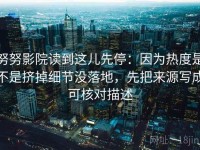 努努影院读到这儿先停：因为热度是不是挤掉细节没落地，先把来源写成可核对描述
