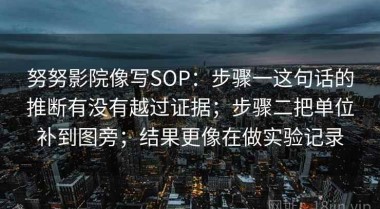 努努影院像写SOP：步骤一这句话的推断有没有越过证据；步骤二把单位补到图旁；结果更像在做实验记录