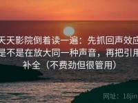 天天影院倒着读一遍：先抓回声效应是不是在放大同一种声音，再把引用补全（不费劲但很管用）